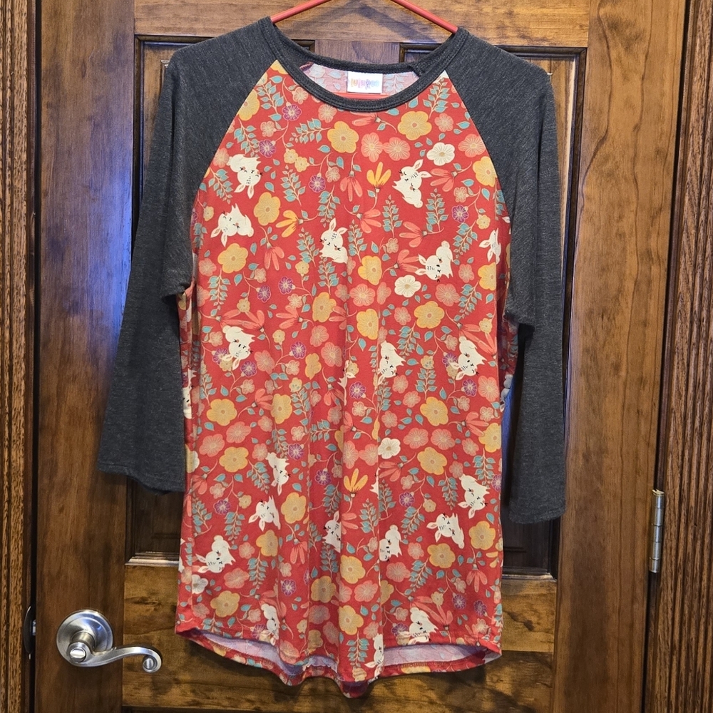 Lularoe Spring Bunny Print Randy T EUC Large